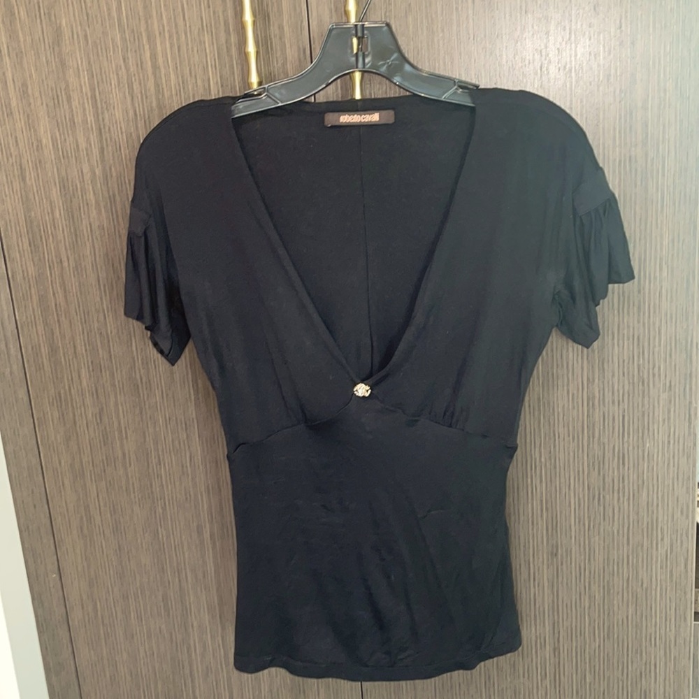 Roberto Cavalli Black Logo Top